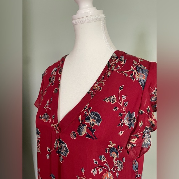 Joie Almarie B Silk Floral Dress Tandoori Red Size Small - Picture 9 of 13
